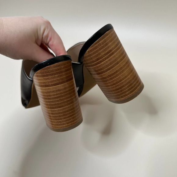 NINE WEST gigi black cross strap mule sandal 7 - Picture 4 of 6